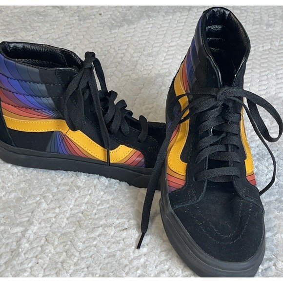 Vans Sk8-Hi Reissue Refract Black And Multi Skate Shoes Men's Sz 7 Multicolor - Picture 2 of 12
